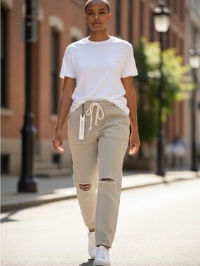 Mustard Seed Light Cream Drawstring Pants